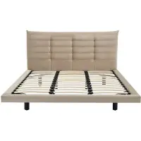 Vente-unique Bedframe stof beige 160 x 200 cm NISATIO