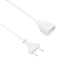 Allteq Verlengsnoer -platte stekker - girostekker - wit