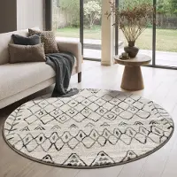 Muratap Rond boho vintage | laagpolig vloerkleed | modern tapijt | woonkamer, slaapkamer