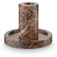 Vtwonen - Kandelaar - Bruin - Marmer - 10.2x7.9cm