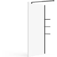Vente-unique Inloopdouchewand - Mat zwart - Glas 6 mm - 120 x 200 cm - DAREN