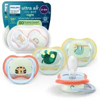 Philips Ultra Air Day & Night – Fopspeenset met dag- en nachtversie – 4 stuks – 0-6 mnd - SCF087/22