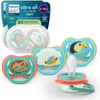 Philips Ultra Air Day & Night – Fopspeenset met dag- en nachtversie – 4 stuks – 6-18 mnd - SCF087/27