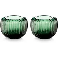 Vtwonen - Set van 2 - Kandelaren - Groen - Glas - 11x9cm