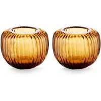 Vt wonen Theelichthouder vtwonen Glass Brown 11 x 9 cm (Set van 2)