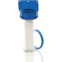 Naturewater NW-BR10A waterfilter, 1-traps, 5 µ, filterpatroon van 20,67 mm (1/2"), Ø60 mm PP-cartridge, wandbeugel voor filter, filtersleutel, sedimentfilter
