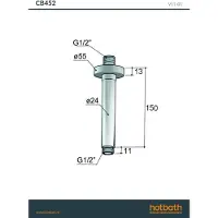 Hotbath CB452 Plafondbuis 15cm - Tuscan Bronze - Messing - Kranen, Douchekranen, Hoofddouche Houders - 8721122557662 - Kranen, Douchekranen, Hoofddouche houders