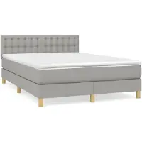 Syfax Boxspring met matras stof lichtgrijs 140x190 cm
