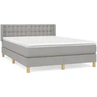 Syfax Boxspring met matras stof lichtgrijs 140x190 cm