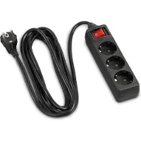 Hama ama 108835, stekkerdoos met 3 stopcontacten en schakelaar, 5,0 meter, zwart