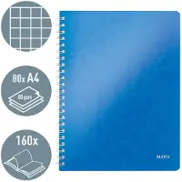 Leitz WOW schrift formaat 21 x 297 cm( A4) geruit 5 mm blauw