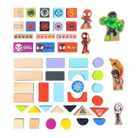 Woomax Friends Spidey Amazing Playset Wooden Blocks 50 Pieces Veelkleurig 18 Months Kinderen