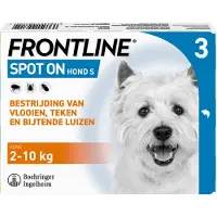 Frontline Spot On Anti Vlooien en Teken Druppels Hond S 2 tot 10 kg 3 pipetten