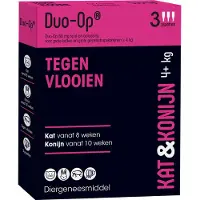 Duo-Op Anti Vlooiendruppels Kat en Konijn vanaf 4 kg 3 pipetten