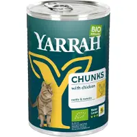 Yarrah 12x Bio Kattenvoer Chunks Kip 405 gr