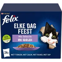 Felix Kattenvoer Nat in Gelei Elke Dag Feest Mix Selectie 24 x 85 gr