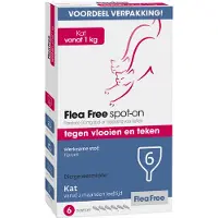 Flea Free Spot On Anti Vlooiendruppels Kat vanaf 1 kg 6 pipetten