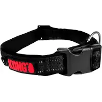 Kong halsband hond nylon zwart 35-50 cm