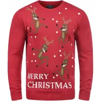 Blend Trui 'Rudolph' bruin / rood / wit