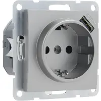 Q-Link S2 Contactdoos Inbouw Randaarde Usb 2.1A 5V Rvs