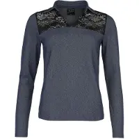 Pussy deluxe - Rockabilly Shirt met lange mouwen - Wild West Denim Look Longsleeve - S tot XXL - voor Vrouwen - blauw - Maat S