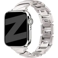 Bandz Premium Metaal Band ‘Twisted’ Sterrenlicht - luxe tijdloos RVS bandje - geschikt voor Apple Watch (Series 12/11/10), (SE 3/2/1), (Series 9/8/7/6/5/4) - 38/40/41/42mm