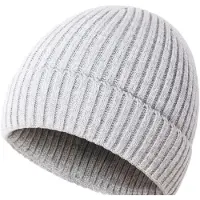 Beanie kinder winter muts grijs maat m (3-8) jaar