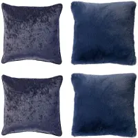 Dutch decor - KUSSENSET - 4-delig - Soft Elegance - 45x45 cm - inclusief binnenkussens - blauw - Met Ritssluiting – Decoratie set sierussens - Comfortabele kussentjes voor op de Bank