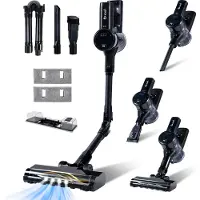 Saaf Steelstofzuiger G100M - 350W - Steelstofzuiger met Dweilfunctie - Steelstofzuiger Draadloos - 9-delige set met Buigbare Steel - 35kPa - Kruimeldief - Zwart -