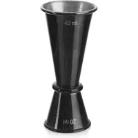 Northio BLACK Serie - RVS Barmansmaatje - 20/40 ml - Zwart - Tweezijdig