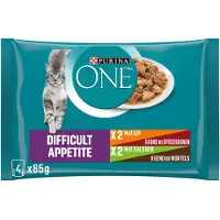 Purina One 12x Kattenvoer Nat Adult Difficult Appitite Kip 4 x 85 gr