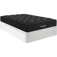 Ysmée Set 160 x 200 cm bedbodem met opbergruimte, wit + matras met pocketveren met ingebouwd dekmatras van 28 cm dik - BLACK DREAM van YSMÉE