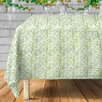 Koopman International - Waterdichte en Vlekbestendige Tafellaken - 180x130 cm - Polyester - Bladerenpatroon - Wit en Groen