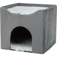 Trixie kattenhuis harvey grijs-wit/zwart - 38x38x38 cm