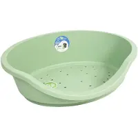 Duvo+ duvoplus Sleeper Tino 80 ECO - Kunststof Hondenmand - Ovale Hondenbak van Gerecycled Plastic - Anti-slip - 80x60x25cm - Salvia Groen