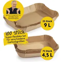DS Produkte bakpapier voor heteluchtfriteuses set van 2 (4,5 & 9 liter) - 100 stuks