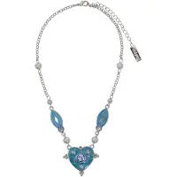 Behave Korte Ketting - Blauwe Hart Hanger - Nikkelvrij - Verstelbaar