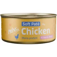 Prins Soft Paté Kitten en Adult kip natvoer kat 48 x 70 g