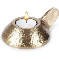 Home Styling Collection - Aluminium Kandelaar - 12x9x5 cm - Goudkleurig - Industrieel