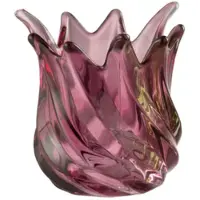 B Living Glazen Waxinelichthouder – Dieproze – Golvend Design - 9,3 cm