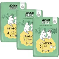 Moomin Baby Eco Wegwerpluiers - 168 stuks - Maat 2 - 3 t/m 6 kg - Hypoallergeen – Gevoelige Huid – Parfumvrij