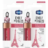 Vaseline x Emily in Paris Lip Oil Rose Amour, getinte lipgloss voor vollere lippen (2x4g)