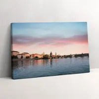Wallfluent Foto Op Canvas Karelsbrug in Praag - 30 x 20 cm - Blauw Schilderijen Op Canvas Doek - Fotografie Canvas Doek Foto - Natuur Print Van Doek - Fotografie Canvas Schilderij