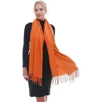 Karma Dames sjaal Winter Herfst – Warme Zachte Omslagdoek Shawl – 70 x 200 cm , Oranje