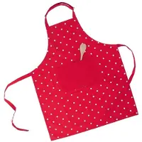 Orion TECKA - Katoenen Keukenfartuch - Rood - Stippen - Met Zak