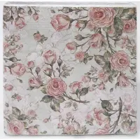 JEAN Products 40 Servetten - Roos - Rozen - Tros Roos - Tros Rozen - Roze - Groen - Beige - 33 x 33 cm - 3-Laags -