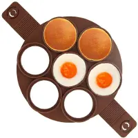 Orion SILLINIE Serie - Siliconen Eierbakvorm - 24 cm - Ergonomische Handgreep - Bruin