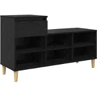 vidaXL - Schoenenkast - met - lade - Zwart - Eiken - 102 - x - 36 - x - 60 - cm - Bewerkt - hout