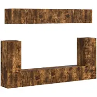 vidaXL Tv-meubelset 5 st Rook Eiken Bewerkt hout