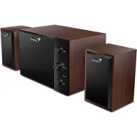 Genius SW-2.1 2.1 speakers, 15W, kersenkleurige houten behuizing